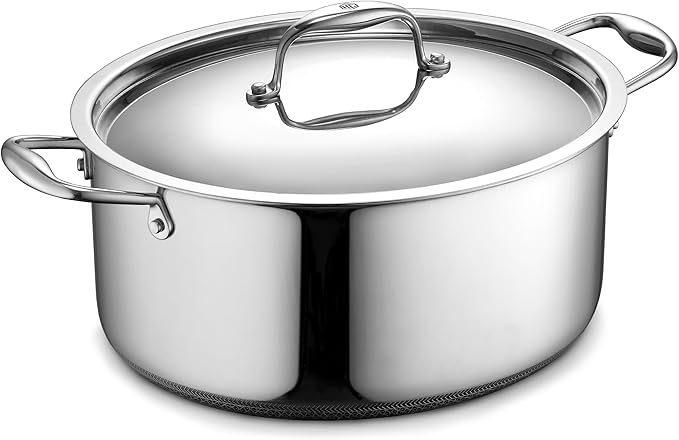 HexClad 6.5QT Hybrid Nonstick Braiser Dutch Oven with Lid, Induction Ready
