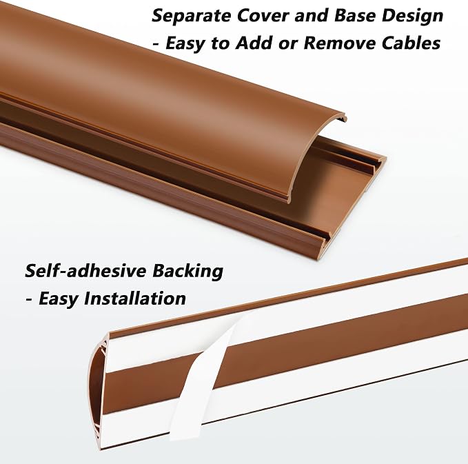 Cord Hider Floor 68in, Large Capacity Floor Cord Cover, Hard PVC Wire Cover