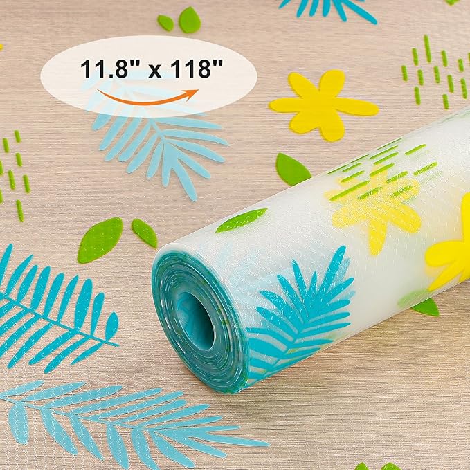 Cooyes Shelf Liner – Premium Non-Adhesive Cabinet & Drawer Liner for Kitchen – Waterproof Shelf Paper with Modern Pattern – Durable EVA Cabinet Mat – Easy to Cut (17.5" W x 78.7" L)