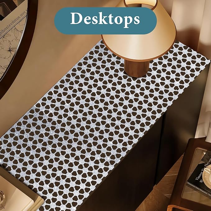 Drawer and Shelf Liner for Kitchen Cabinet: 12 in X 20 Ft Non Slip Waterproof Shelf Paper Non Adhesive Refrigerator Liners Silver Square Easy Liners for Bathroom with Knife Tape Measure