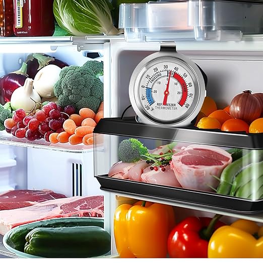 MIANLU 5 Pack Fridge Thermometer - Classic Series with Large Dial and Internal Temperature Gauge - Monitor and Maintain Perfect Temperature in Kitchen Refrigerator