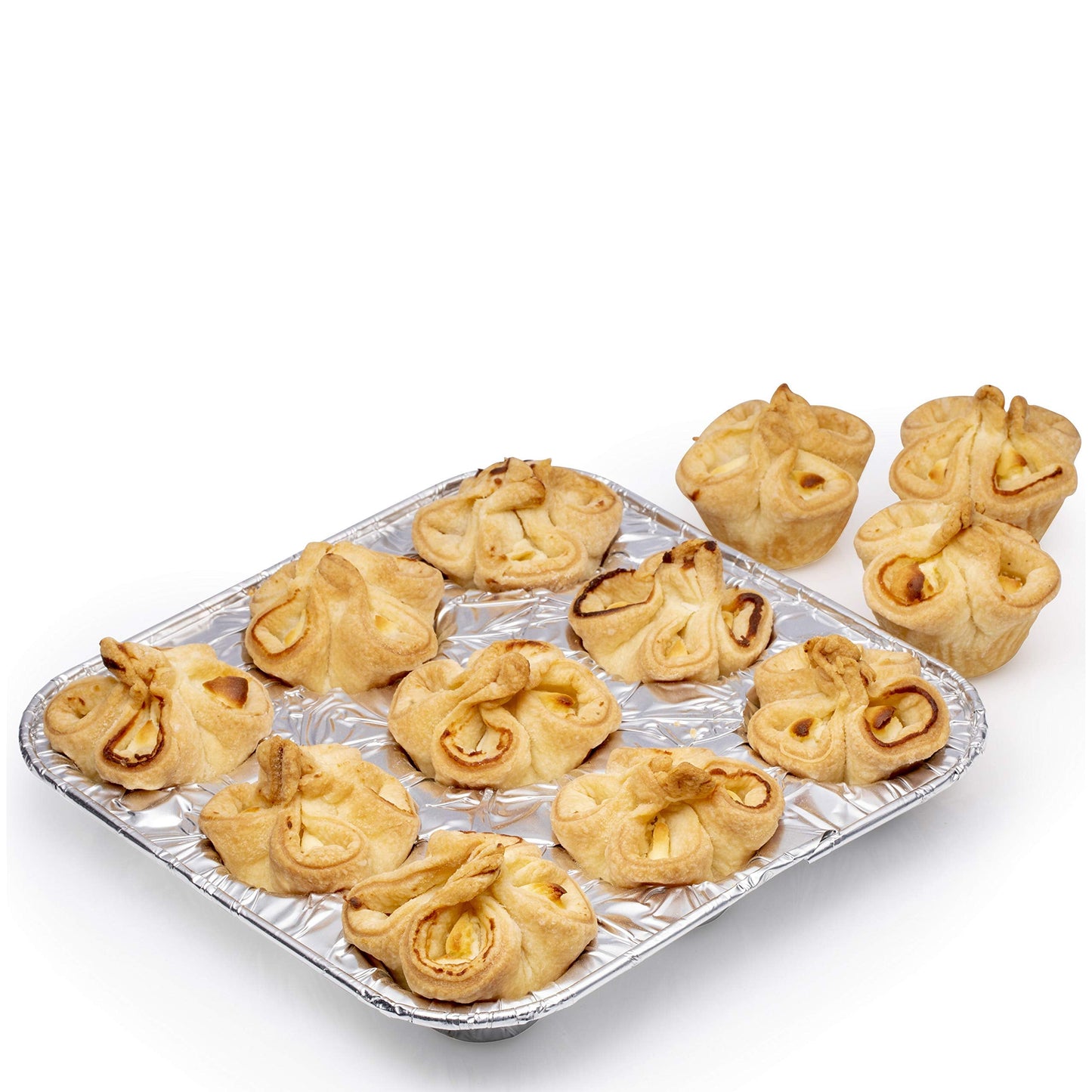 9-Cavity Mini Cupcake Easy and Simple Release Muffin Pans - Disposable Aluminum Baking Cup Cake Mold Pan - For Weddings, Gatherings, Birthdays, Parties (24)