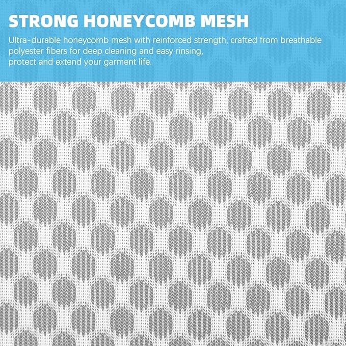 Honeycomb Mesh Laundry Bags for Delicates - 12x16 Inches Medium Washing Bags for Bras, Lingerie, Socks, Baby Clothes - Gentle Wash Protection with Zipper Closure (12)