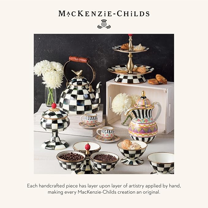 MACKENZIE-CHILDS Ceramic Cookie Jar with Lid, Courtly Bear