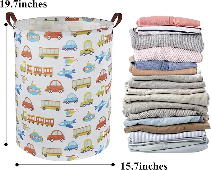 HIYAGON Kids Laundry Basket Kids Hamper Car Toy Storage Bin for Boys Room Decor Nursery Hamper Gift Baskets for Bedroom Bathroom(Car)