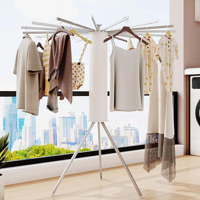 Clothes Drying Rack,Drying Rack Clothing,Laundry Drying Rack,Floor Standing,16 Aluminium Poles,Collapsible,Retractable,Foldable,Folding Laundry Rack