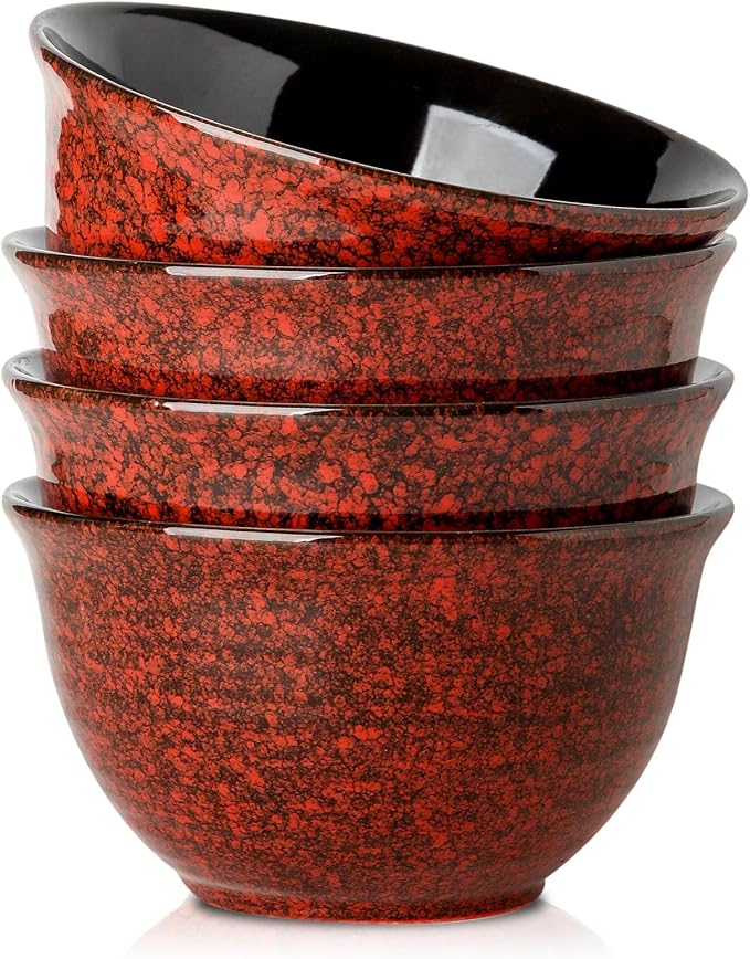 HASENSE Ceramic Mixing Bowls Set, 2.1/1.0/0.5 Qt, Handmade Salad Serving Bowls for Kitchen, Deep Nesting Dishes for Storage and Baking, Microwave Dishwasher Safe