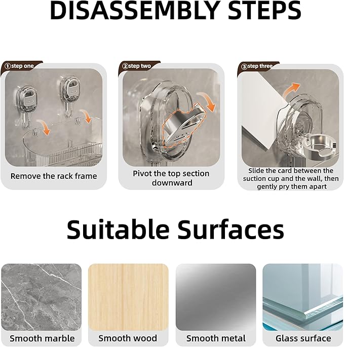 Clear Bathroom Shower Caddy, Wall Mount Storage Shelf with Suction Cups,Bathroom Storage Shelf 12.7x4.5x3.5 inchesLoad-bearing capacity: 22Ib 1piece (transparent)
