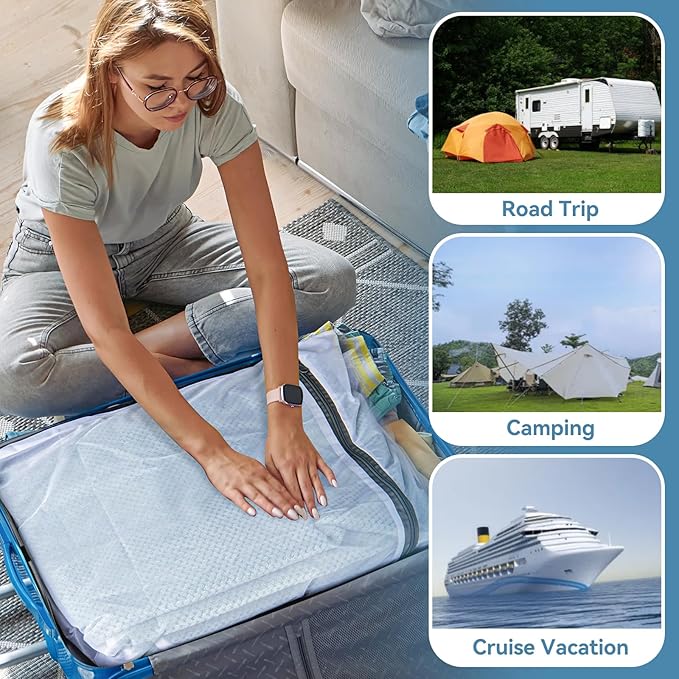 Extra Large Mesh Laundry Bags for Delicates,30"x30" Laundry Bags Mesh Wash Bags for Washing Machine, Delicate Laundry Bag, Travel Clothing Storage Bags for Cruise, Camping, College (2 Pack)