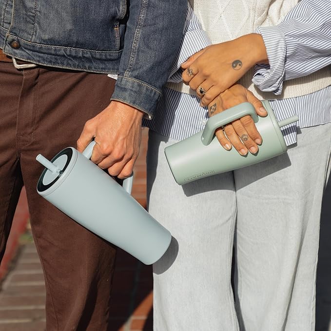 BrüMate Era 30 oz Tumbler with Handle and Straw | 100% Leakproof Insulated Water Bottle Tumbler with Lid and Flexible SoftSip Straw | Made of Stainless Steel | Cup Holder Friendly | 30oz (Juniper)