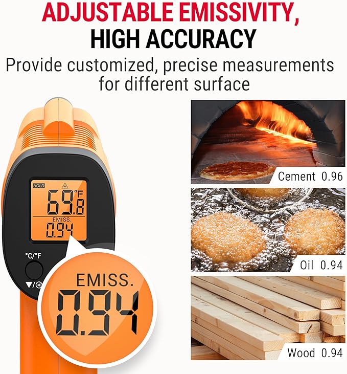 TempPro TempScan Infrared Thermometer Gun with Super Long Meat Probe