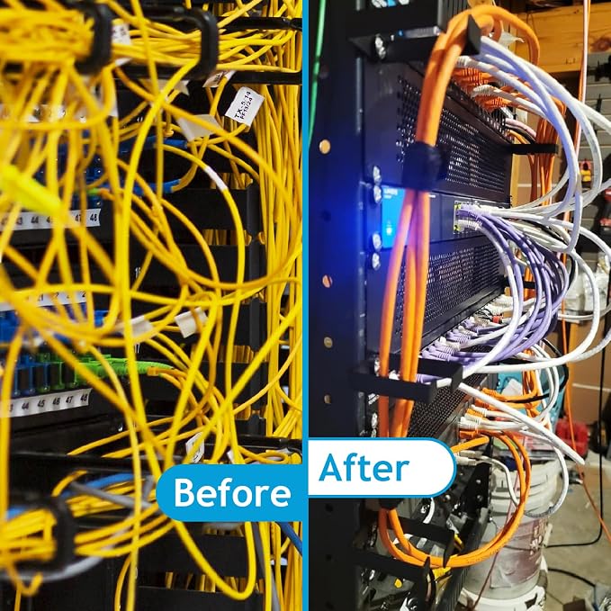 10 Pack Server Rack Cable Management D-Ring Hooks