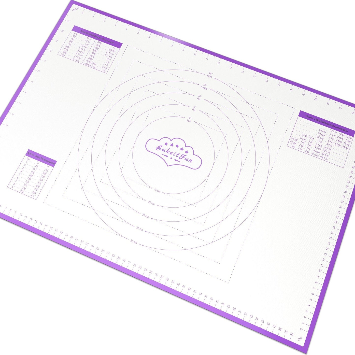 BakeitFun Silicone Pastry Mat X-Large 29.5 x 20.5 Inches, Nonstick Dough Rolling Mat with Measurement Markings, Heat Resistant to 450°F, BPA Free, Dishwasher Safe Baking Mat