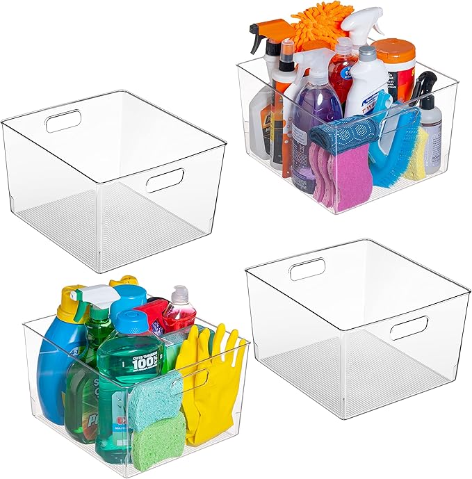 ClearSpace Clear Plastic Storage Bins for Kitchen, Fridge, Pantry, 8 Pack