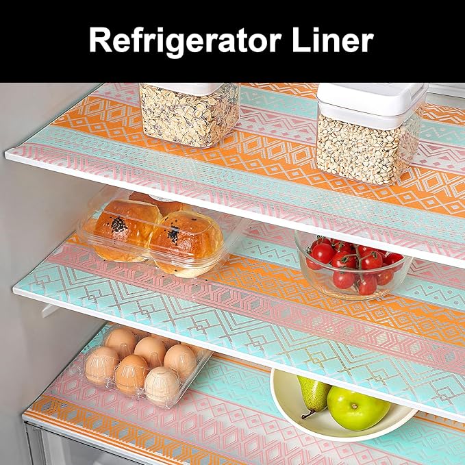 Cooyes Shelf Drawer and Cabinet Liner, Washable Oil-Proof Shelf Liners for Kitchen Cabinets, Shelves, Refrigerator, Non-Adhesive Drawers Mats(23.6" W x 236" L)