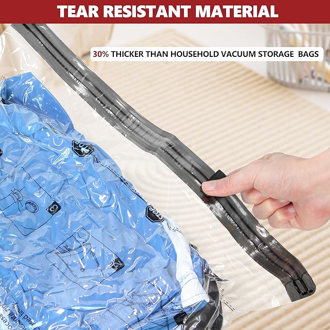 Vacuum Bags for Travel with Rechargeable Pump, 10 Small Compression Packing Seal Bags for Luggage Suitcase, Space Saver for Clothing and Clothes Storage Travel
