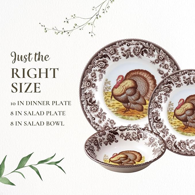 Spode Woodland Turkey 3 Piece Place Setting