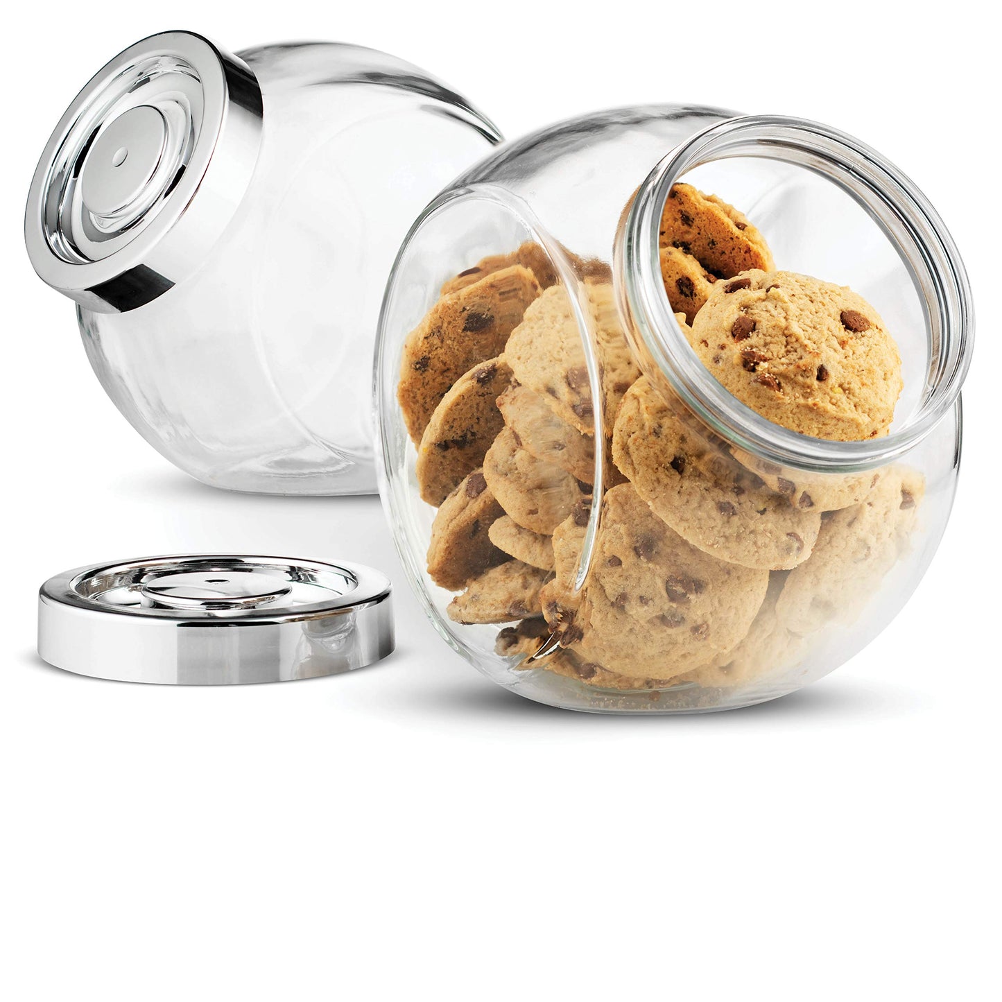 Bormioli Rocco Pandora Glass Jar with Metal Lid 75.5 oz - Airtight Storage Container for Snacks, Candy & Dry Foods - Versatile Kitchen & Pantry Organizer - Durable Clear Glassware