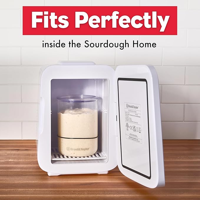 Brod & Taylor Sourdough Starter Jar (32oz) 100% Dishwasher Safe, Measurement Markings, Height Marker & Loose-Fitting Lid That Prevents Pressure Buildup (Durable Glass Jar, BPA-Free)