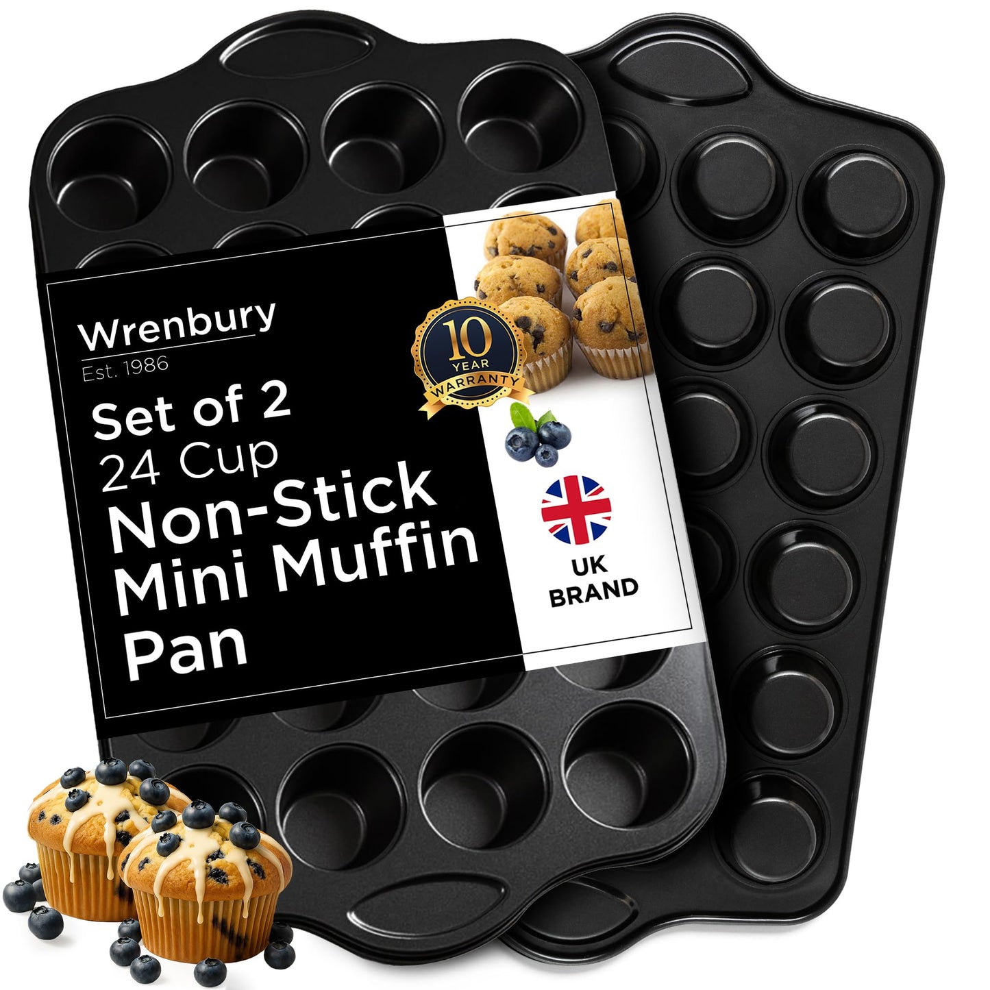 Wrenbury Jumbo Muffin Pan 4" Cup - Nonstick XL Deep Muffin Pan for Baking