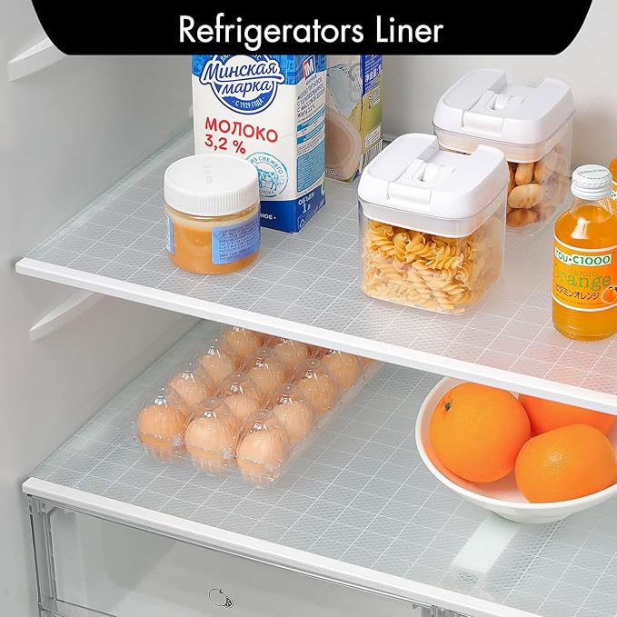 Cooyes Shelf Liner for Kitchen Cabinets – Non-Adhesive Waterproof Drawer Liner – Durable EVA Material Easy-to-Cut Shelf Paper for Refrigerator, Cupboard, Dresser with Modern Pattern