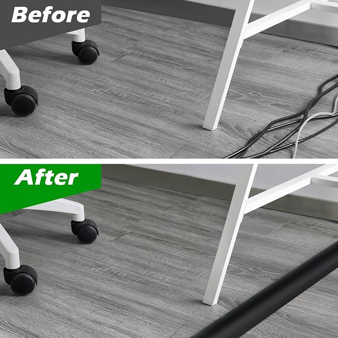 Cord Cover Floor 68in, Large Capacity Floor Cable Cover, Hard PVC Cord Hider