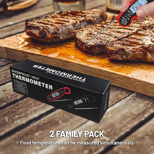 ๐ฎ๐ฌ๐ฎ๐ฒ ๐๐ฅ๐๐ง๐๐๐๐ Instant Read Digital Meat Thermometer by puxyblue - 2 Pack Waterproof & Super Fast Food Thermometer Widely Used for Indoor & Outdoor Cook, Grill, Bake, BBQ, Candy Making