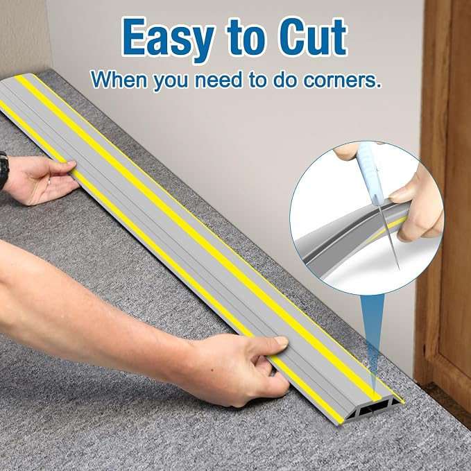 Eapele Floor Cable Cover Protector, Heavy Duty PVC Duct Easy to Unroll