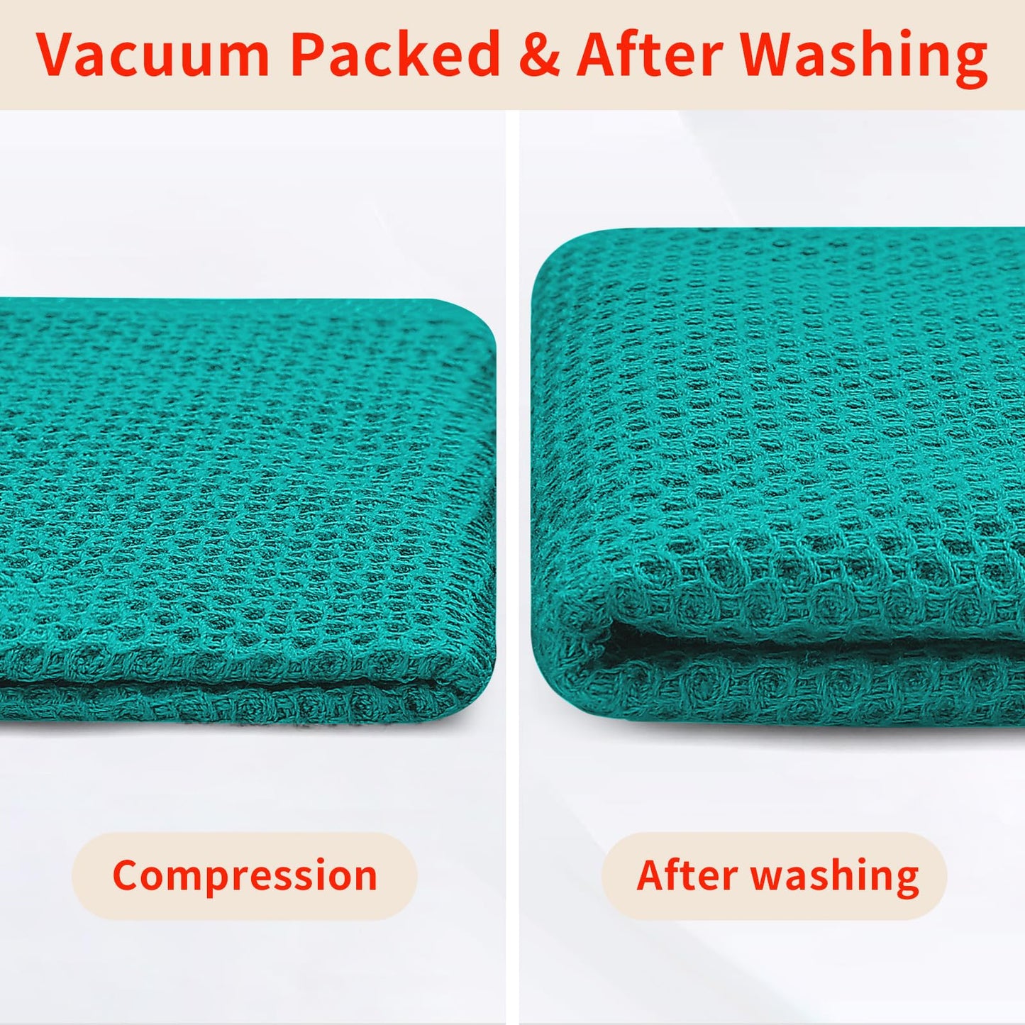 Homaxy 100% Cotton Waffle Weave Kitchen Dish Towels 4-Pack, Teal