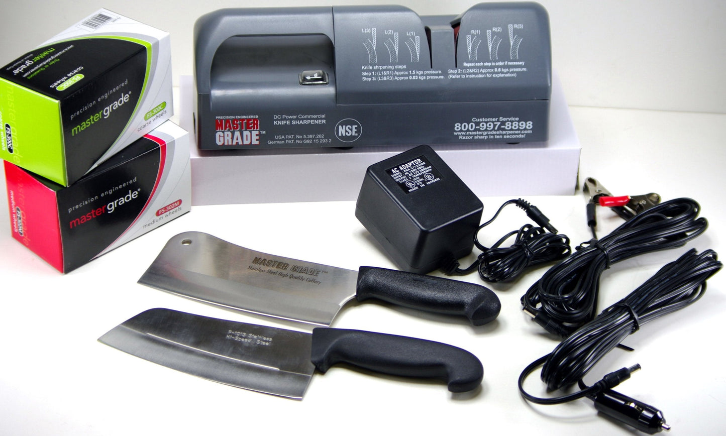 Master Grade Commercial Electric Knife Sharpener with 3 Pair of Sharpening Wheel