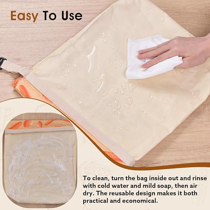 1 Pack Beeswax Bread Bags for Sourdough Homemade Bread, XL Cotton Lining Sourdough Reusable Natural Beeswax Bread Storage Bag, Keep Fresh and Upgraded Large Capacity Portable