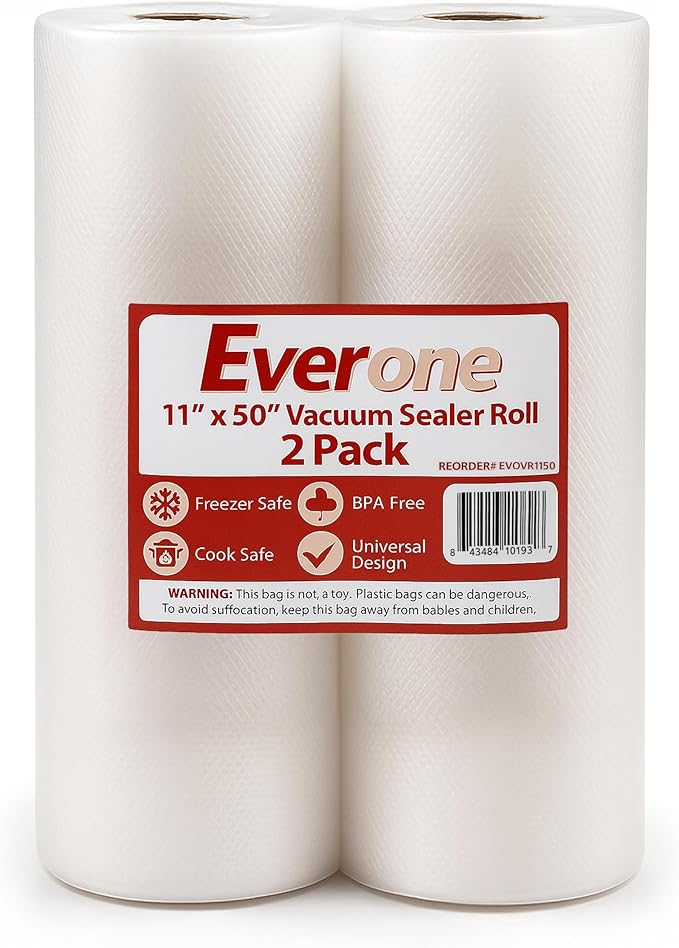 Vacuum Sealer Bags Roll 8" x 50' for Food Saver and Sous Vide, BPA Free, Heavy Duty Commercial Grade Food Storage Bags for Meal Prep and Boil Safe Use, 2 Pack (100 FT)