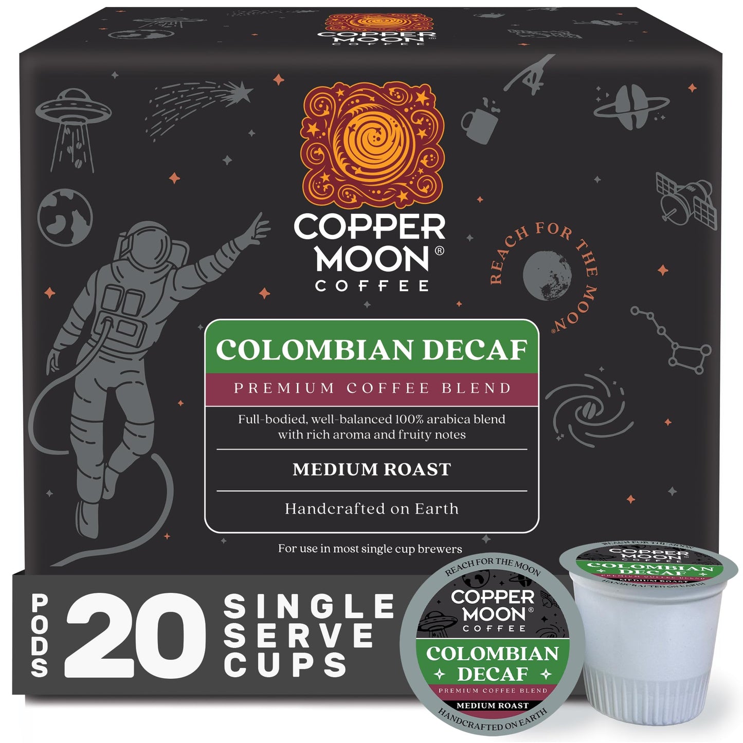 Copper Moon K-Cup Coffee Pods, Dark Roast, Sumatra Blend, 80 Count