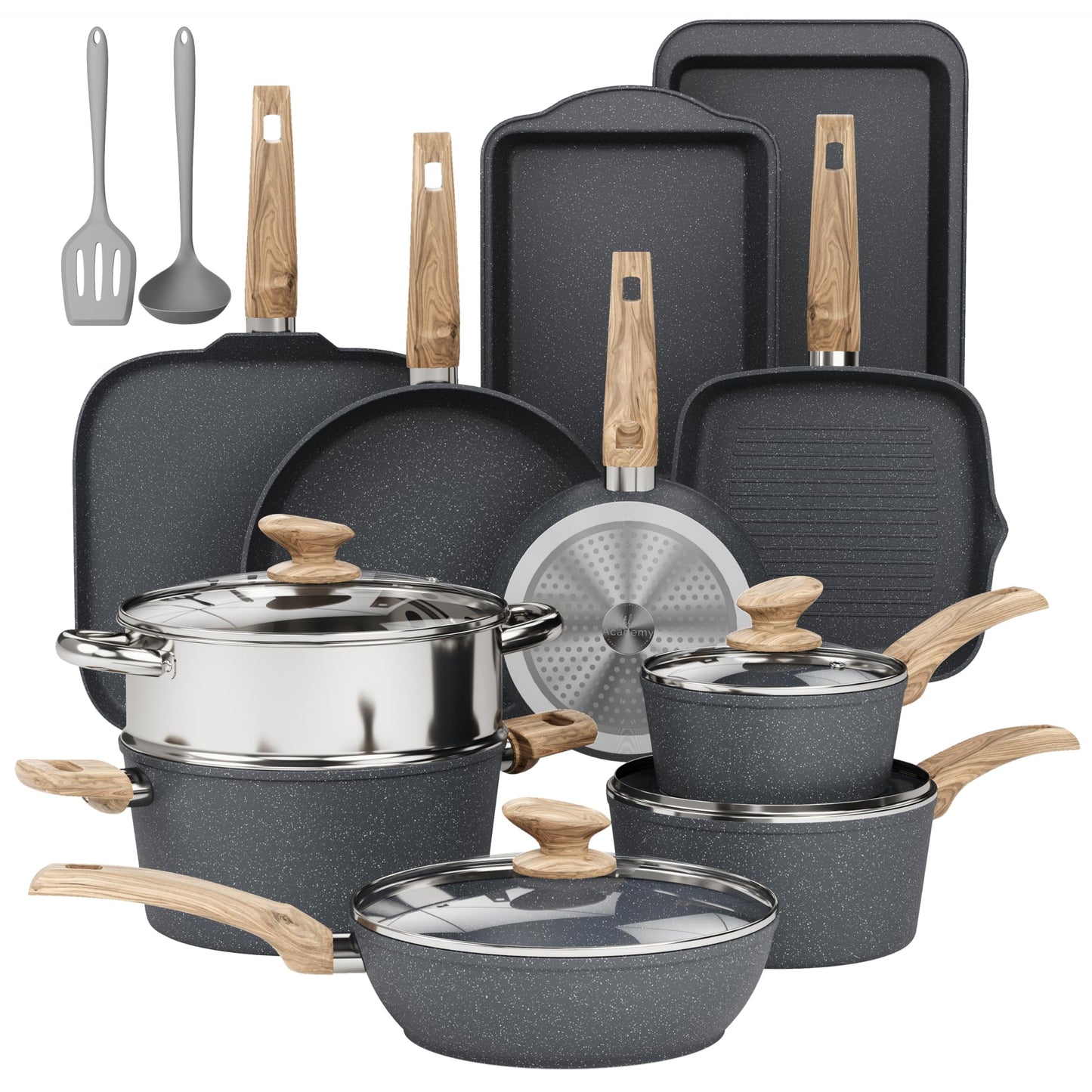DishDelight Pots and Pans Set Non Stick, Induction Kitchen Cookware Sets