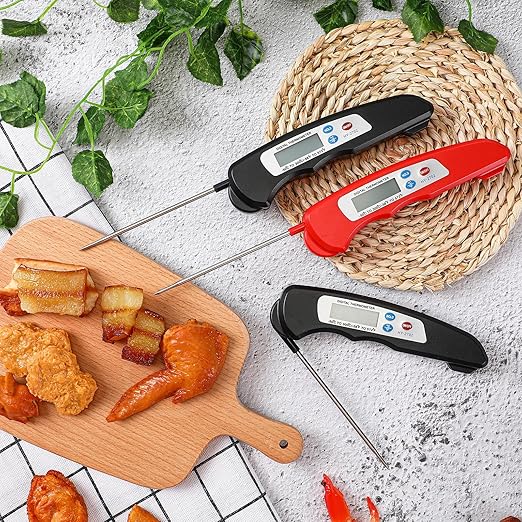 Copkim 20 Pcs Digital Meat Thermometer Foldable Waterproof Kitchen Instant Read Cooking Grill Food Thermometer with Magnet Digital Food Probe for Cooking Kitchen Beef Accessories Gadgets