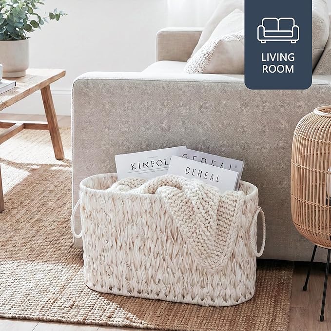 Toilet Paper Basket,Boho Decorative Toilet Paper Storage,Large Wicker Basket for Bathroom Storage,Free Standing