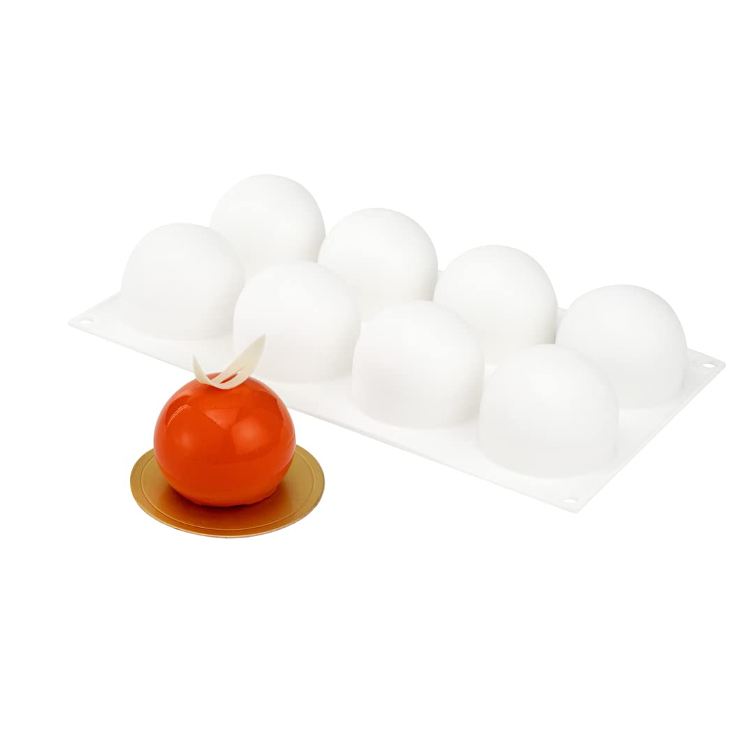 Pastry Tek 4 Cavities Popsicle Molds, 10 Cylinder Cakesicle Molds - Flexible, Freezable, White Silicone Cake Popsicle Molds, Easy Release, For Baking - Restaurantware