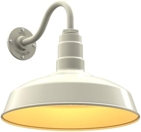 11" Straight Arm Barn Light Outdoor | Farmhouse | Modern Gray/Brass