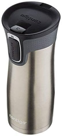 Contigo West Loop Stainless Steel Travel Mug with AUTOSEAL Lid,16oz.,Stainless Steel/Black,(Pack of 4)
