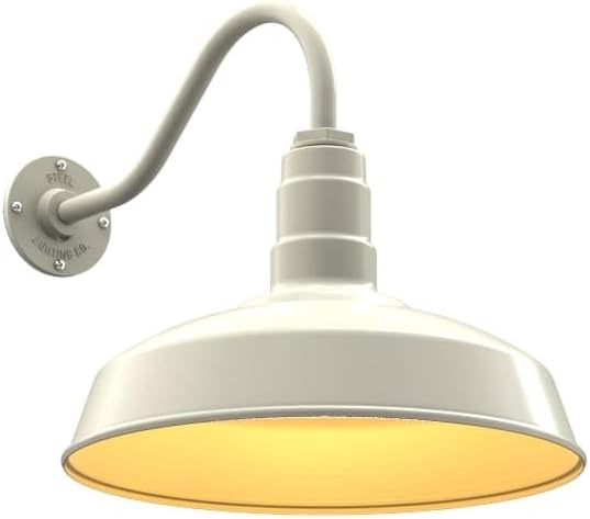 11" Straight Arm Barn Light Outdoor | Farmhouse | Modern Gray/Brass