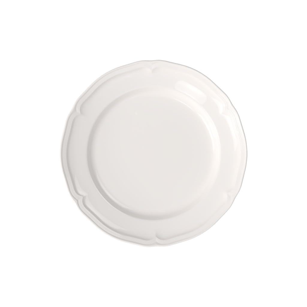 Villeroy & Boch Manoir Collection Pasta Bowl/Soup Plate, Premium Porcelain, Made in Germany, Dishwasher and Microwave Safe, Wide Rim, 9 in Diameter, 10 oz Capacity, Rich, Creamy White