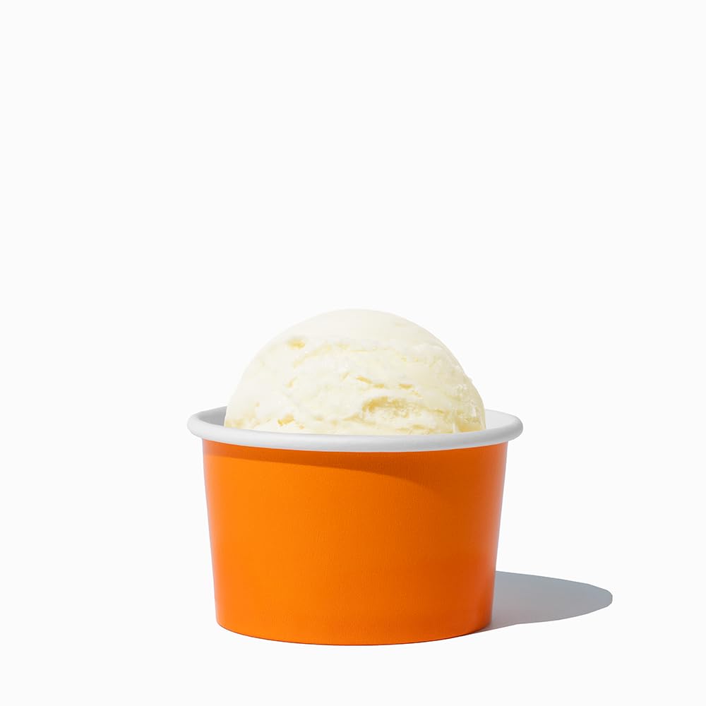 UNIQ 4 oz 1000 Pack Rainbow Polka Dot Ice Cream Cups | Disposable Leak Resistant Paper Dessert Cups for Ice Cream, Frozen Yogurt & Gelato | Small Food Serving Cups for Parties, Catering & Business