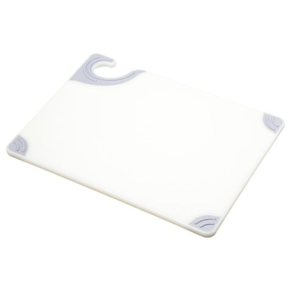 San Jamar Saf-T-Grip Plastic Cutting Board with Safety Hook, 9" x 12" x 0.375", Brown