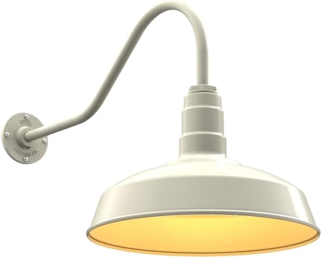 11" Straight Arm Barn Light Outdoor | Farmhouse | Modern Gray/Brass