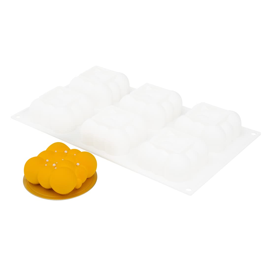Pastry Tek 4 Cavities Popsicle Molds, 10 Cylinder Cakesicle Molds - Flexible, Freezable, White Silicone Cake Popsicle Molds, Easy Release, For Baking - Restaurantware
