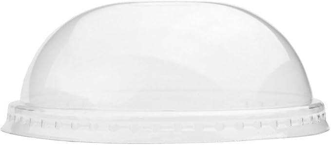 UNIQ 100 Count Dome Ice Cream Cup Lids - 4 oz Clear Disposable Lids - Fit Our 4 oz Cups Perfectly - *Cups Sold Separately* Frozen Dessert Supplies