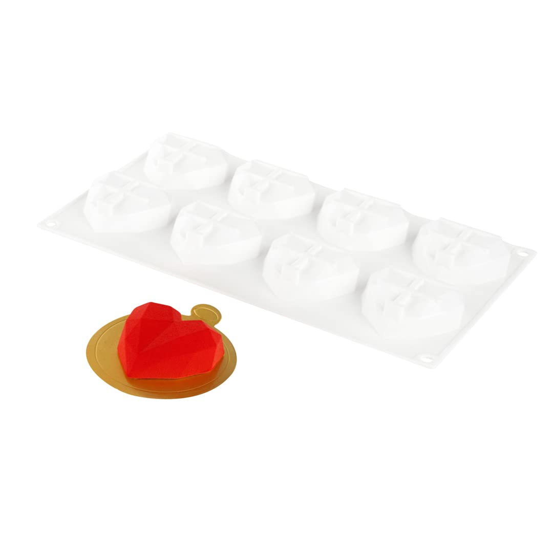 Pastry Tek 4 Cavities Popsicle Molds, 10 Cylinder Cakesicle Molds - Flexible, Freezable, White Silicone Cake Popsicle Molds, Easy Release, For Baking - Restaurantware