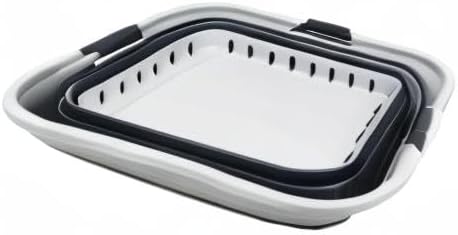 SAMMART 42L (11 gallon) Collapsible Plastic Laundry Basket - Foldable Pop Up Storage Container/Organizer - Space Saving Hamper/Basket (1, Grey/Slate Grey)