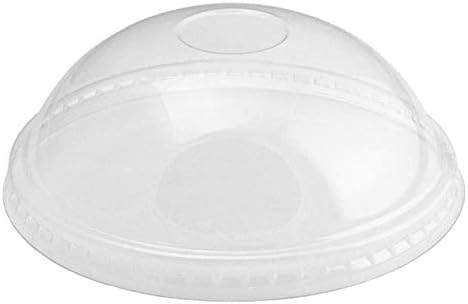 UNIQ 100 Count Dome Ice Cream Cup Lids - 4 oz Clear Disposable Lids - Fit Our 4 oz Cups Perfectly - *Cups Sold Separately* Frozen Dessert Supplies