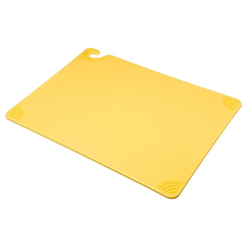 San Jamar Saf-T-Grip Cutting Board with Food Safety Hook for Kitchen, Restaurants, and Fast Food, Plastic, 18 x 24 x 0.5 Inches, Green, (Pack of 6)